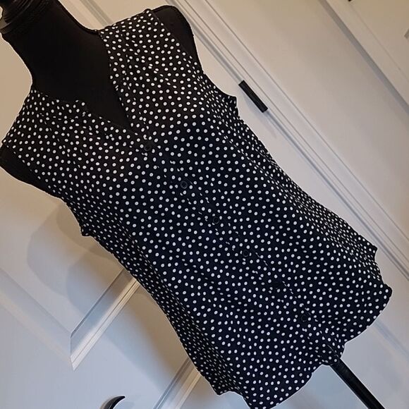 Kim Roger's  sz PM polka-dot button front shirt - Picture 1 of 7